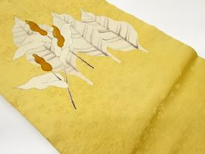 金彩手描き水芭蕉模様名古屋帯